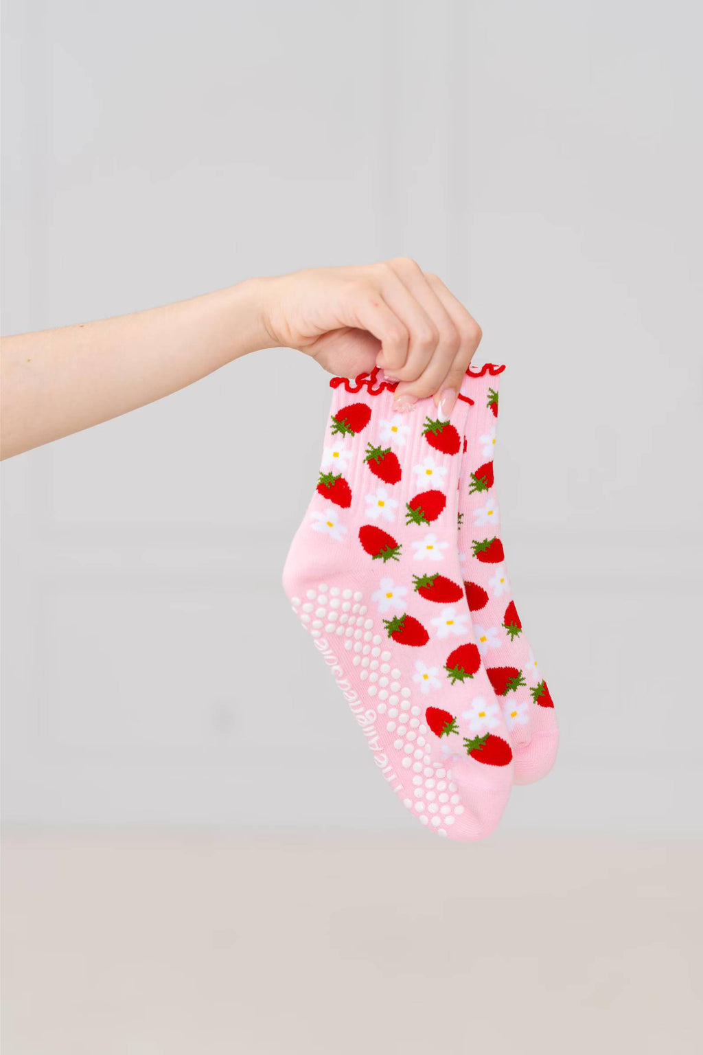 Strawberry Blossom Pilates Grip Socks