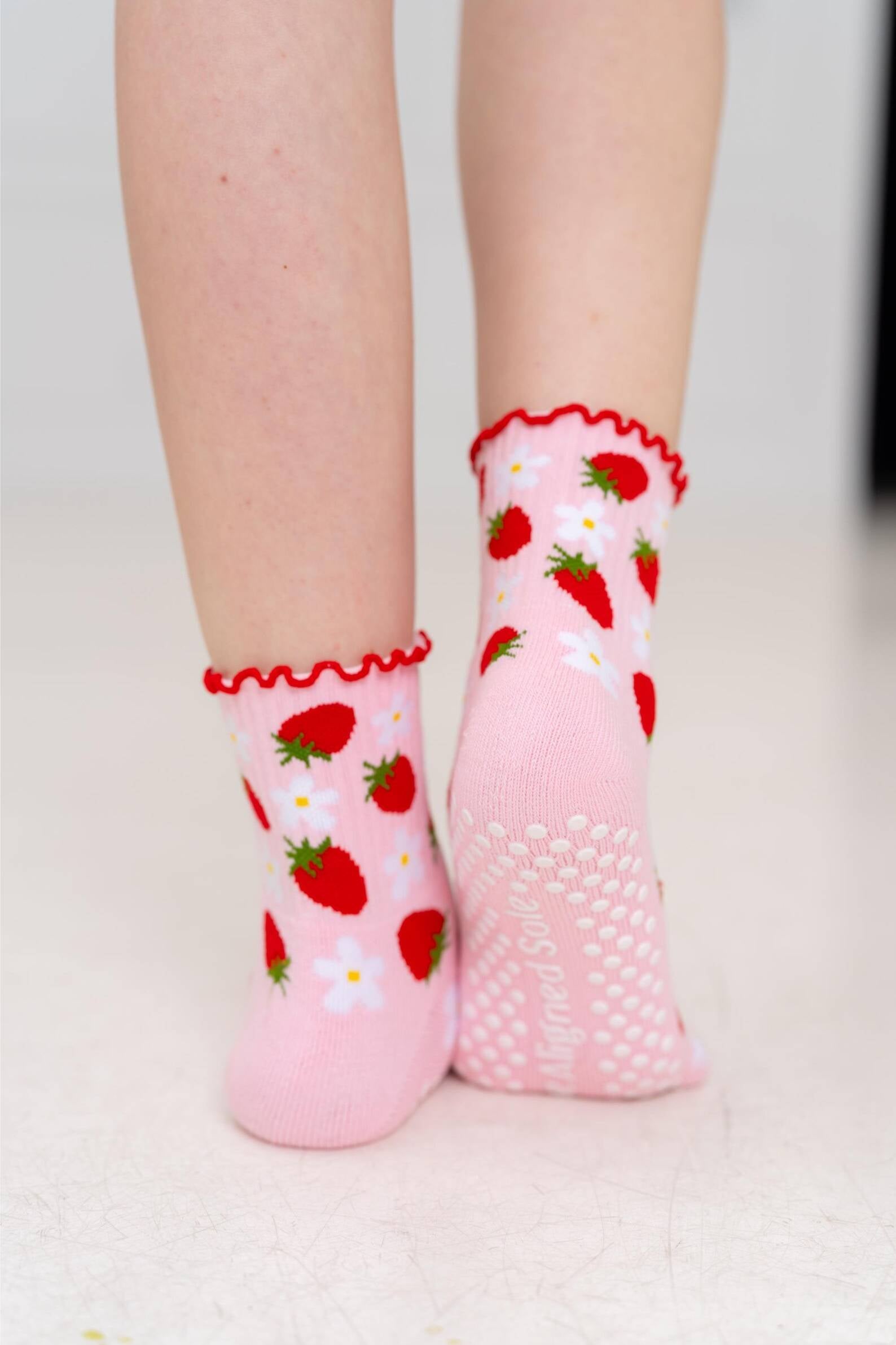 Strawberry Blossom Pilates Grip Socks
