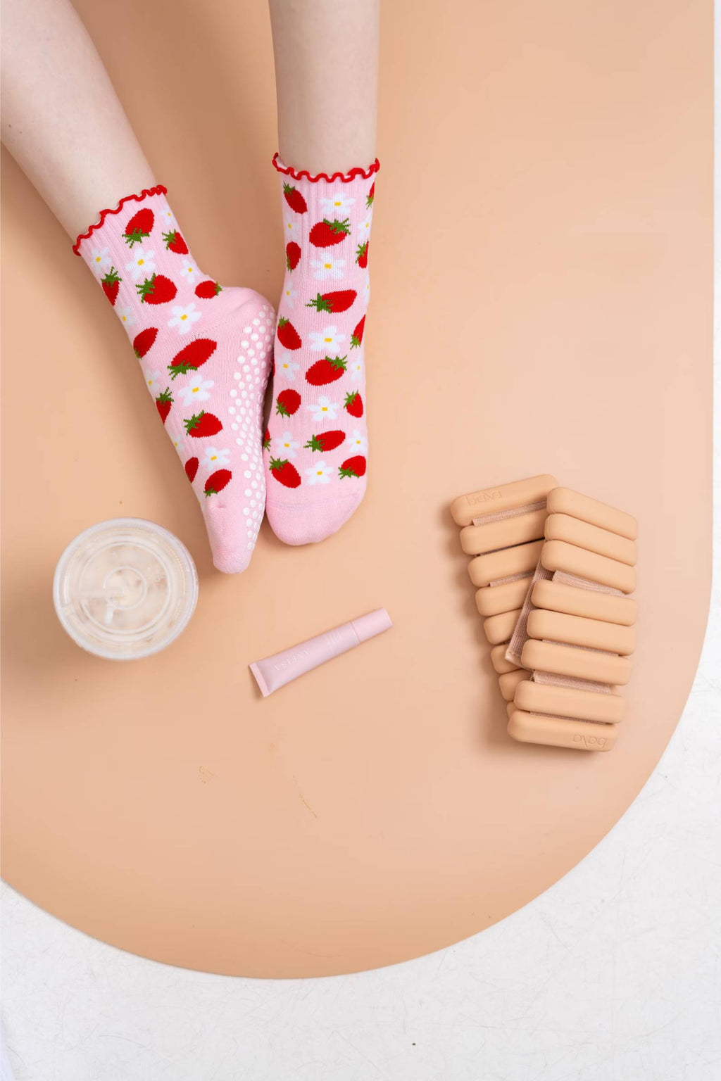 Strawberry Blossom Pilates Grip Socks