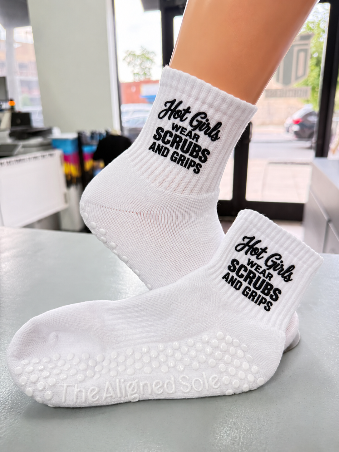 Hot Girls Wear Scrubs and Grips Socks