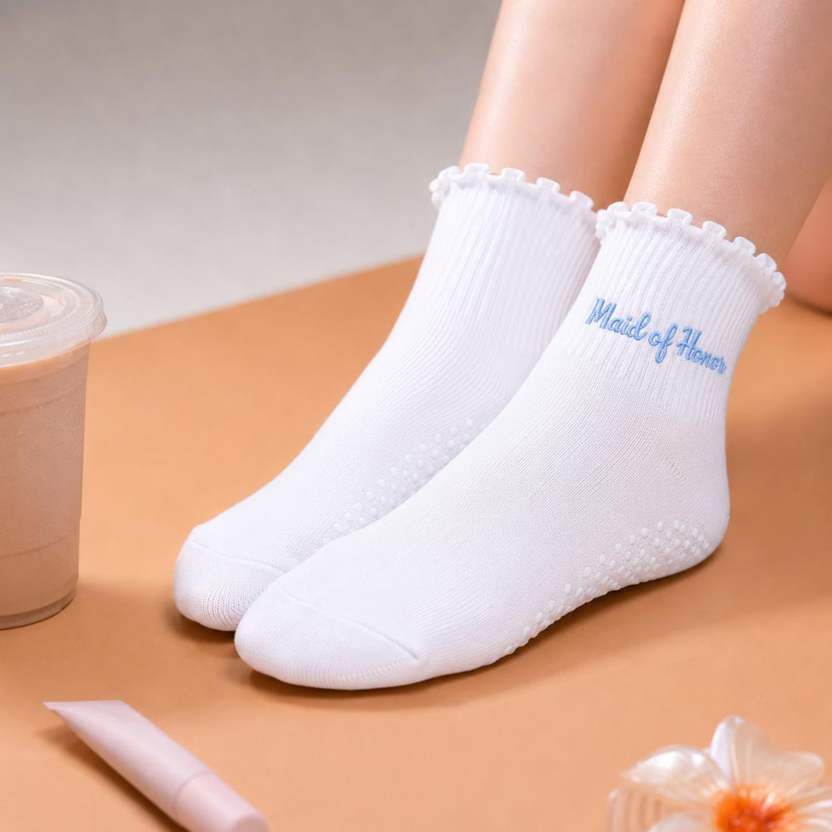 Maid of Honor Pilates Grip Socks
