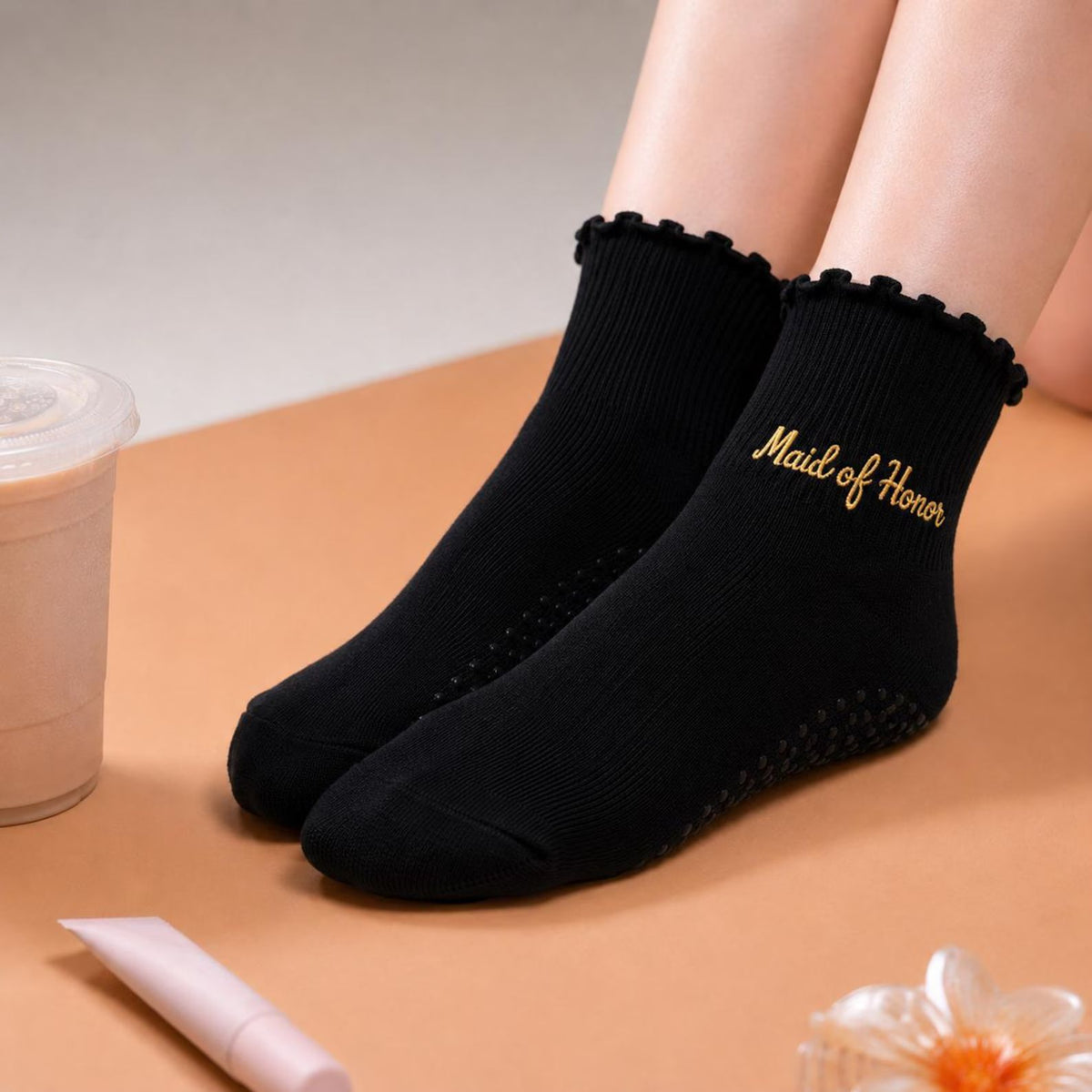 Maid of Honor Pilates Grip Socks