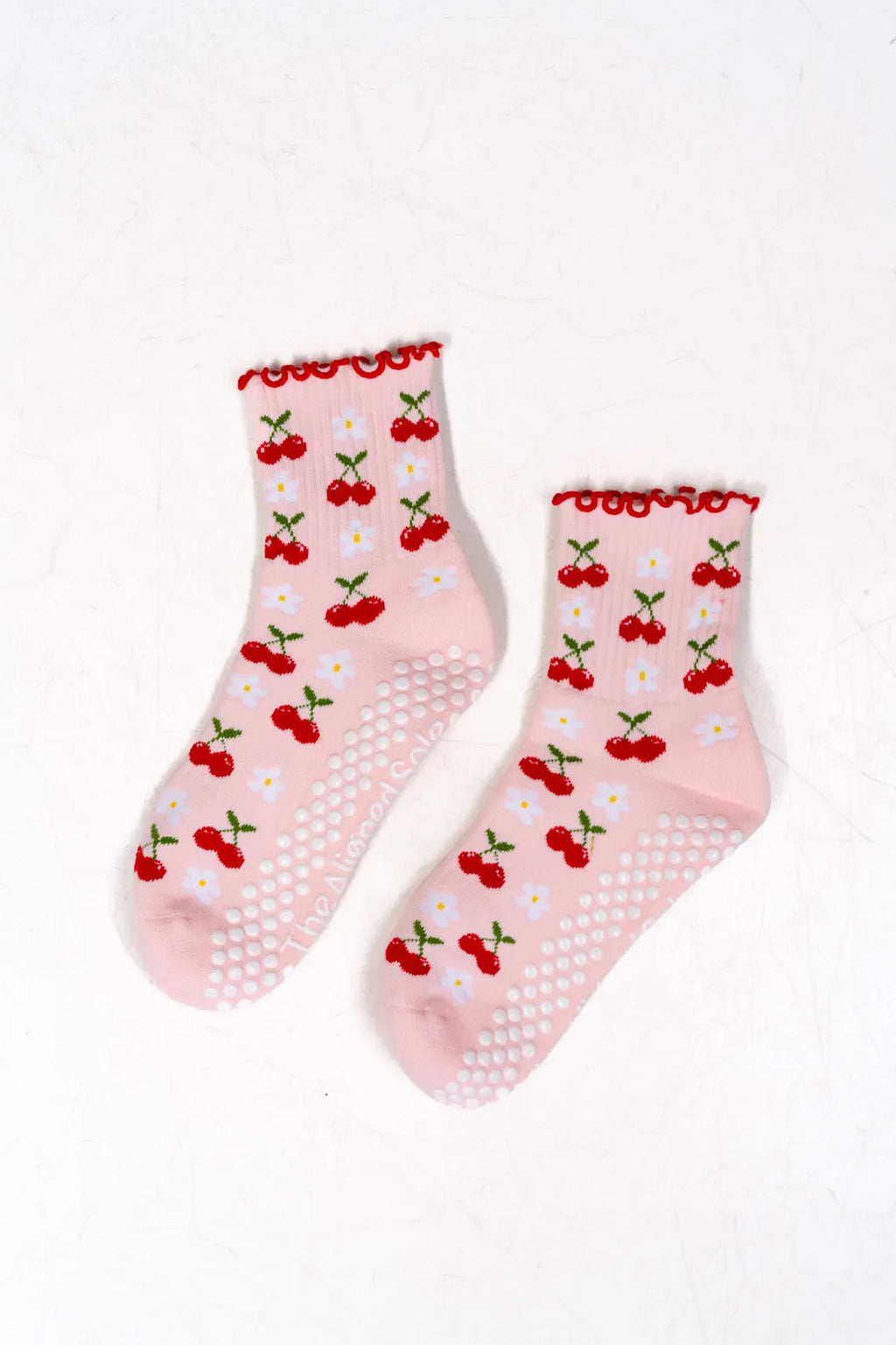 Cherry Pilates Grip Socks