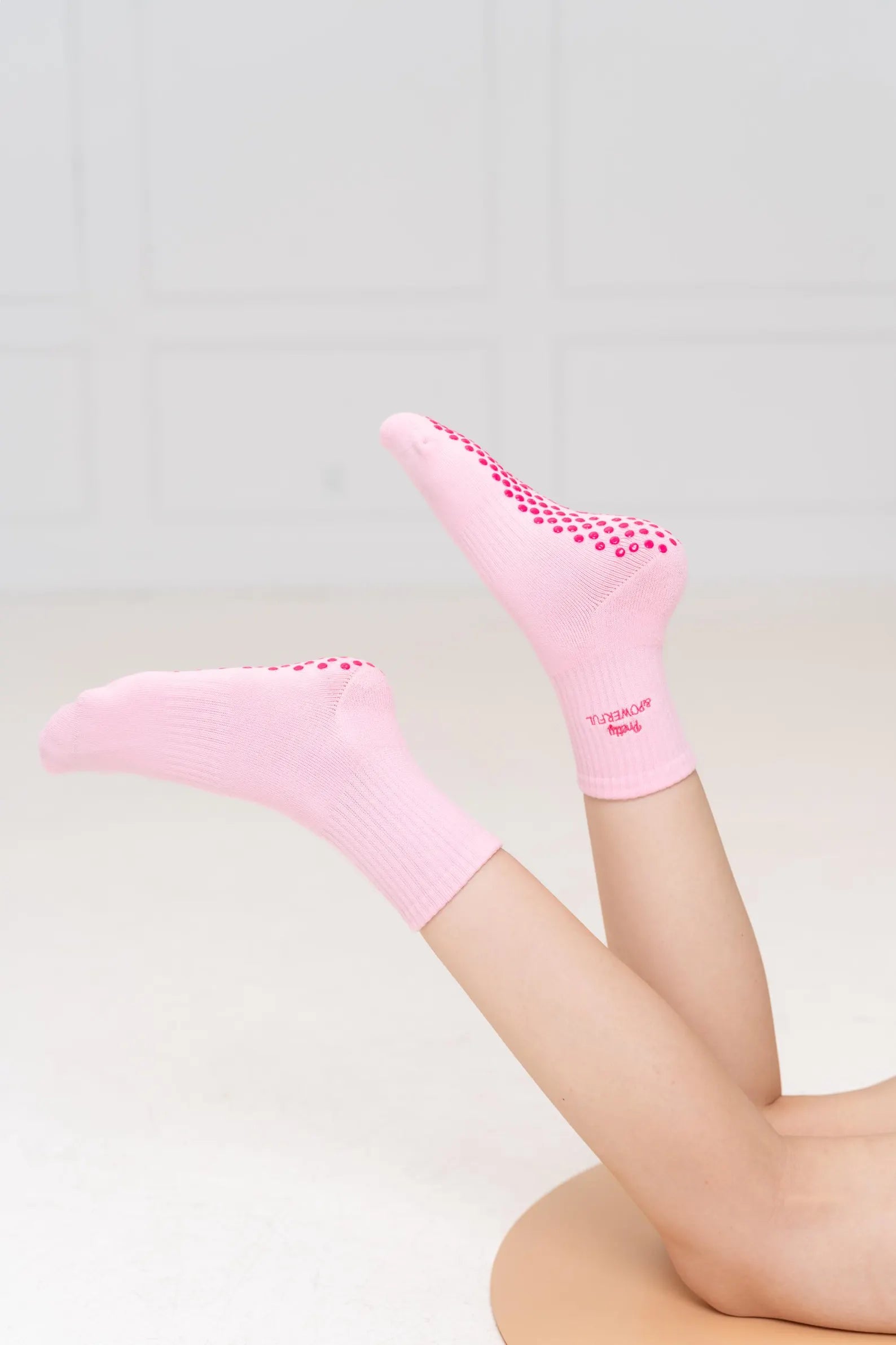 Pink Pilates Grip Socks