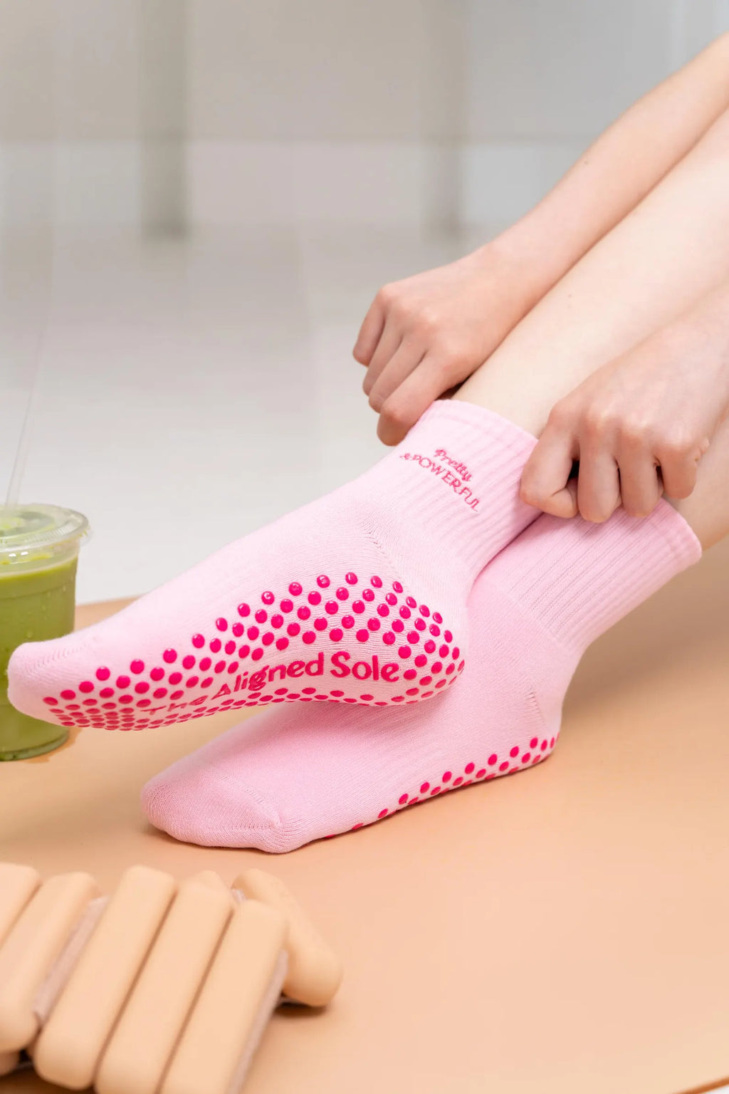 Pink Pilates Grip Socks
