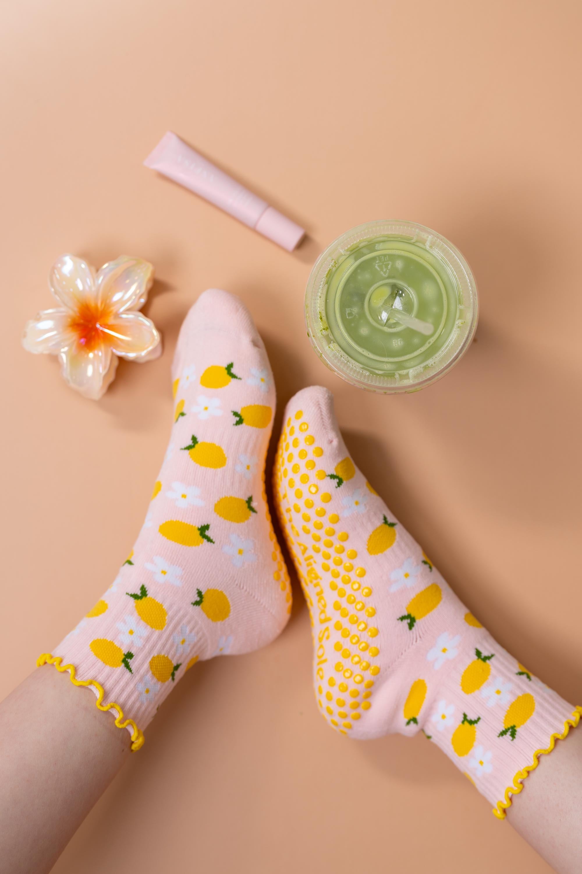 Lemon Pilates Grip Socks